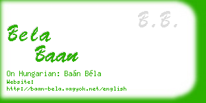bela baan business card