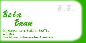 bela baan business card